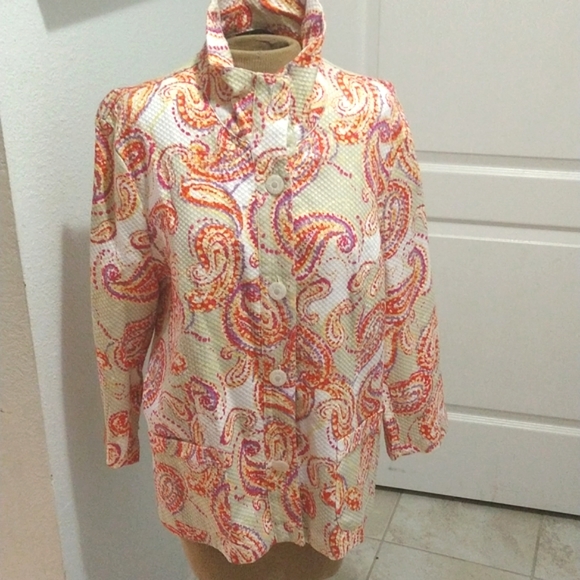 Linear Colorful Paisley Print Jacket - Picture 2 of 8
